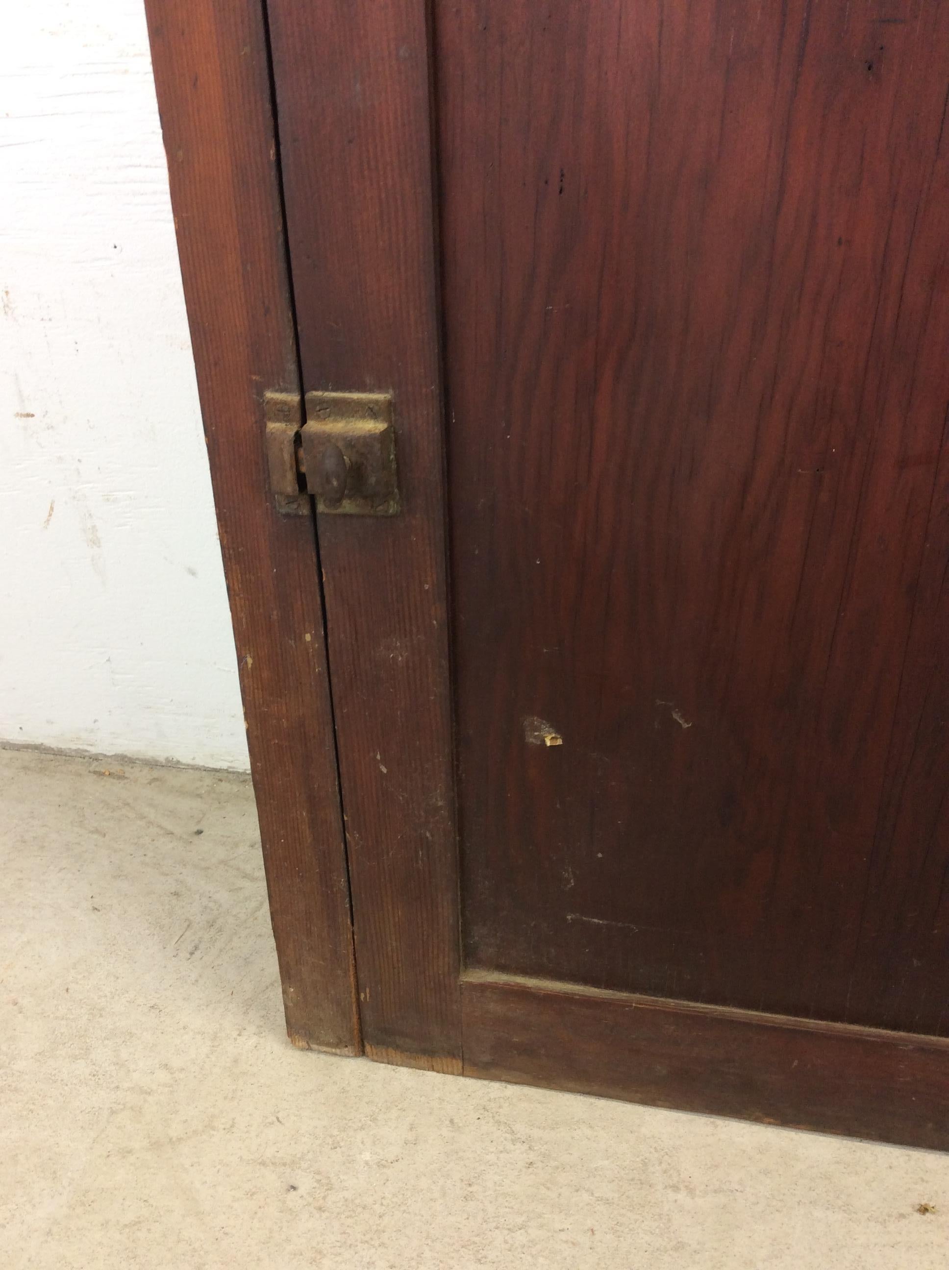 Antique American Farmhouse Wall Cabinet with Brass Latch For Sale 1