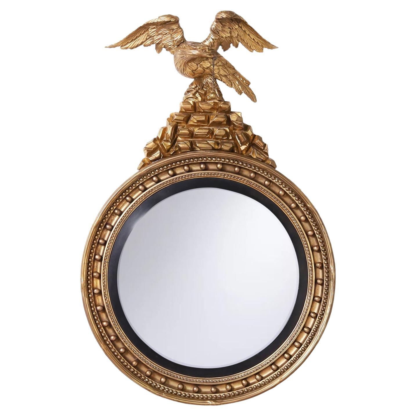 Antique American Federal Bullseye Wall Mirror
