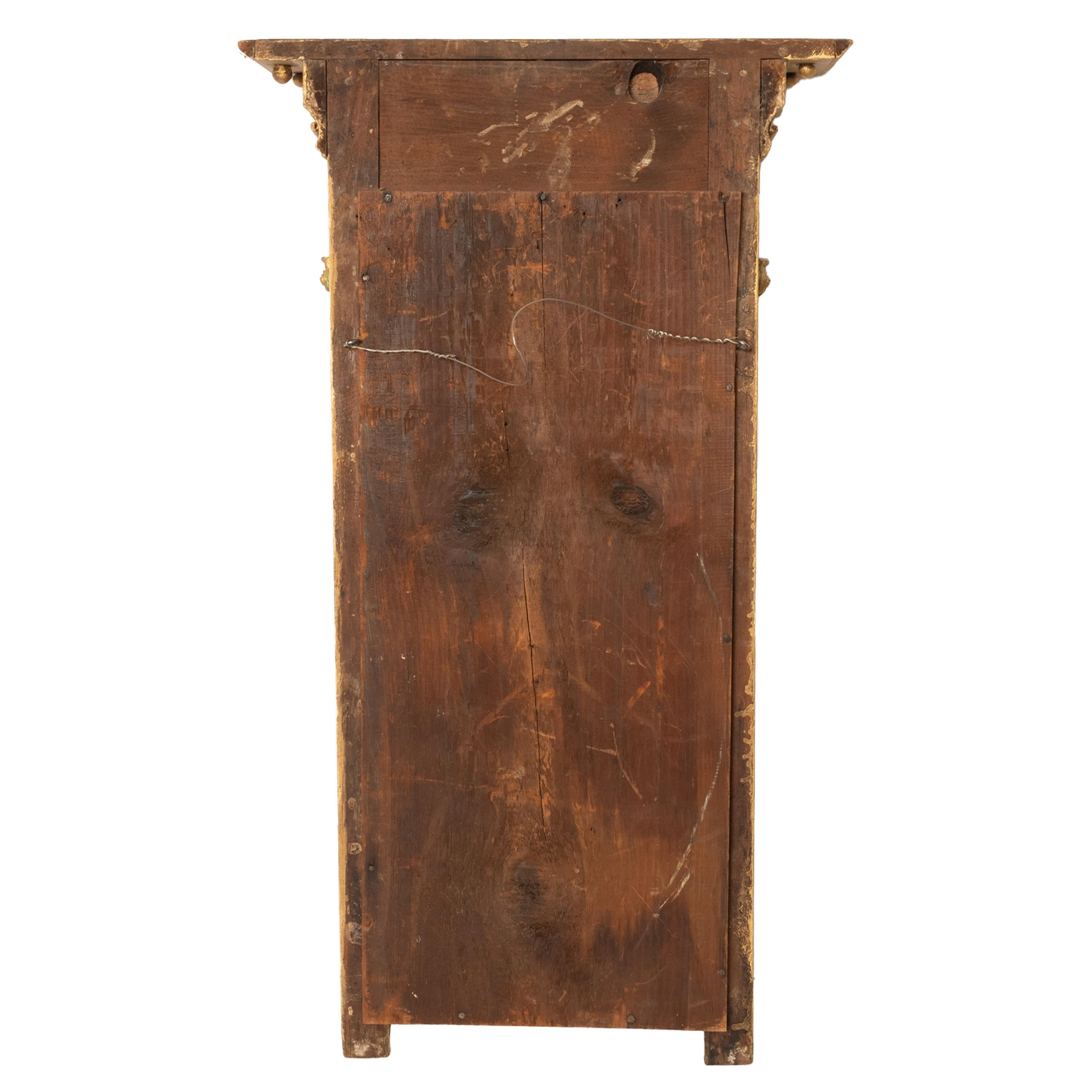 Antike amerikanische Bundes geschnitzt Giltwood Pier Spiegel Églomisé Panel NY 1810 im Angebot 9