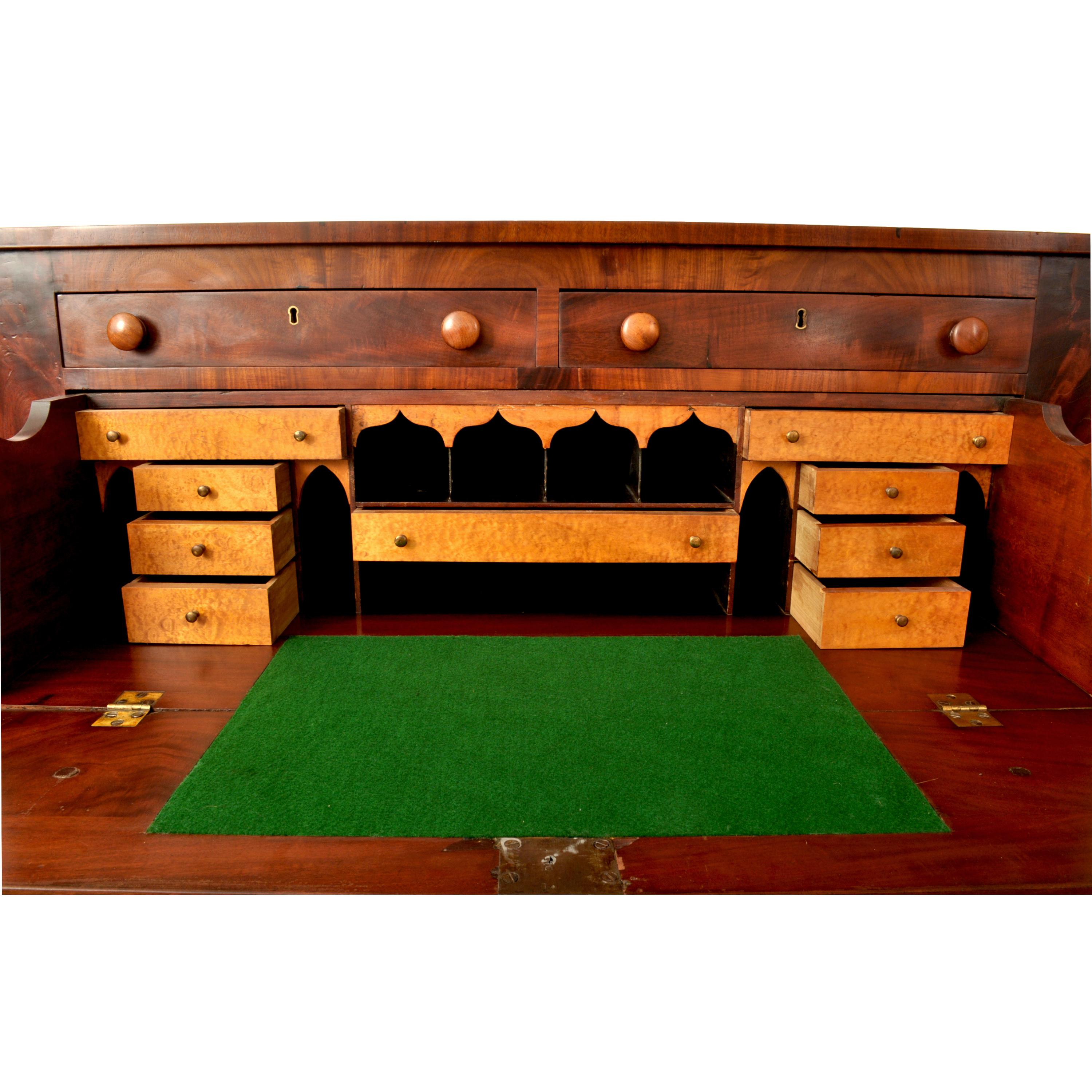 Antique American Federal Classical Period Mahogany Butler's Secretary Dresser NY 1