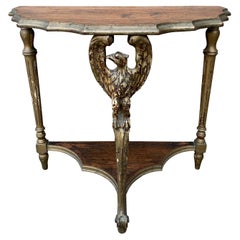 Antique American Federal Eagle Walnut Side Table, Mid 19th Century