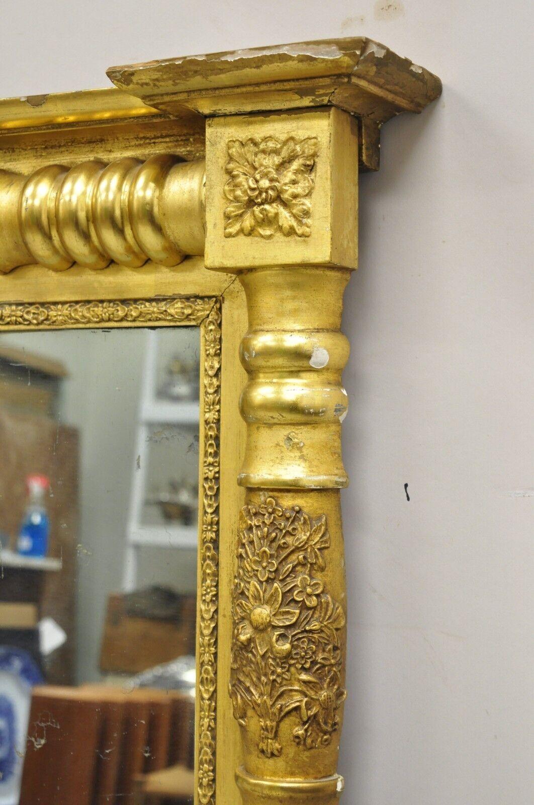 Antike amerikanische Federal Gold Giltwood Overmantle 66