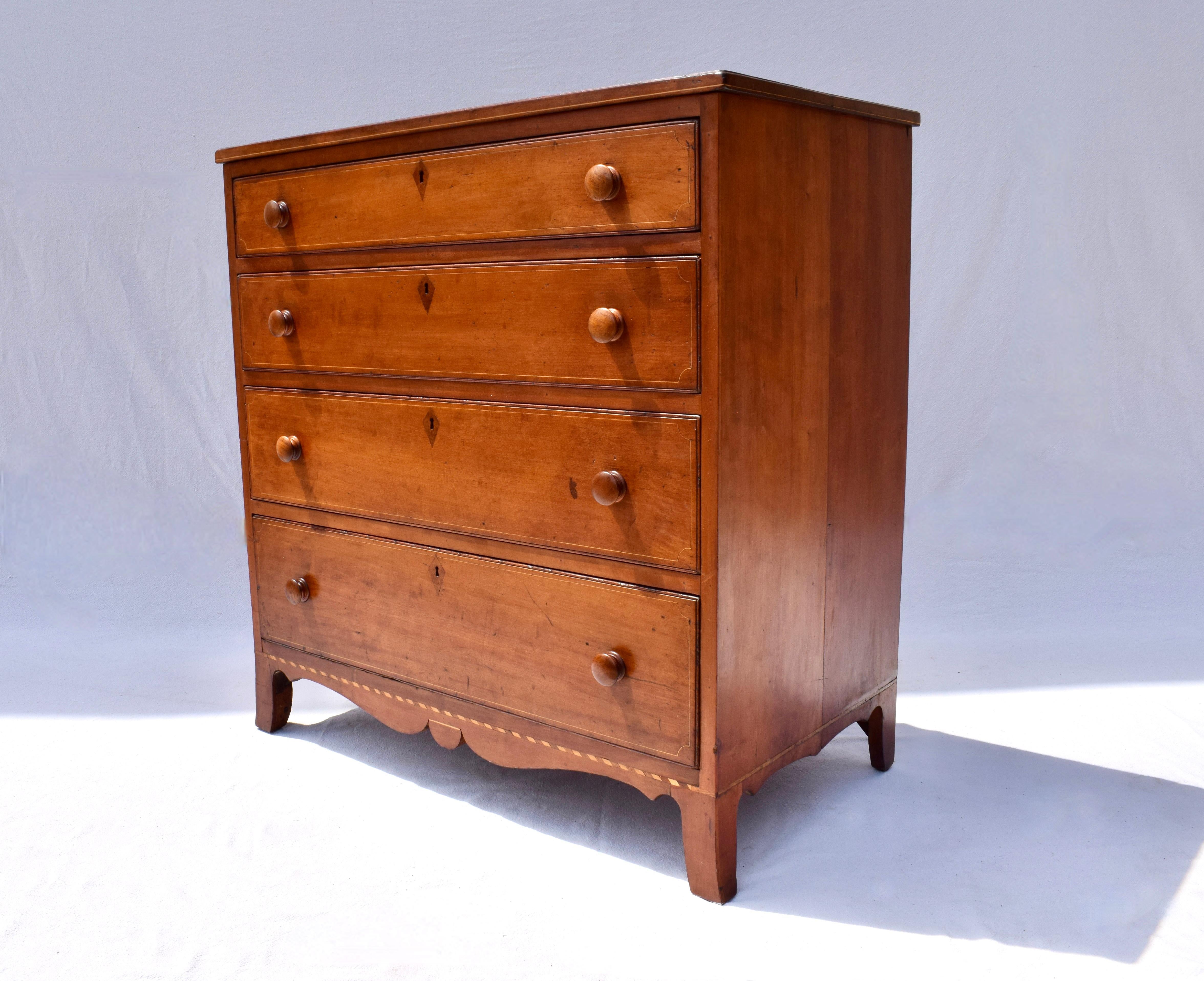 Antique American Federal Highboy Chest of Drawers Early 19th C. 2