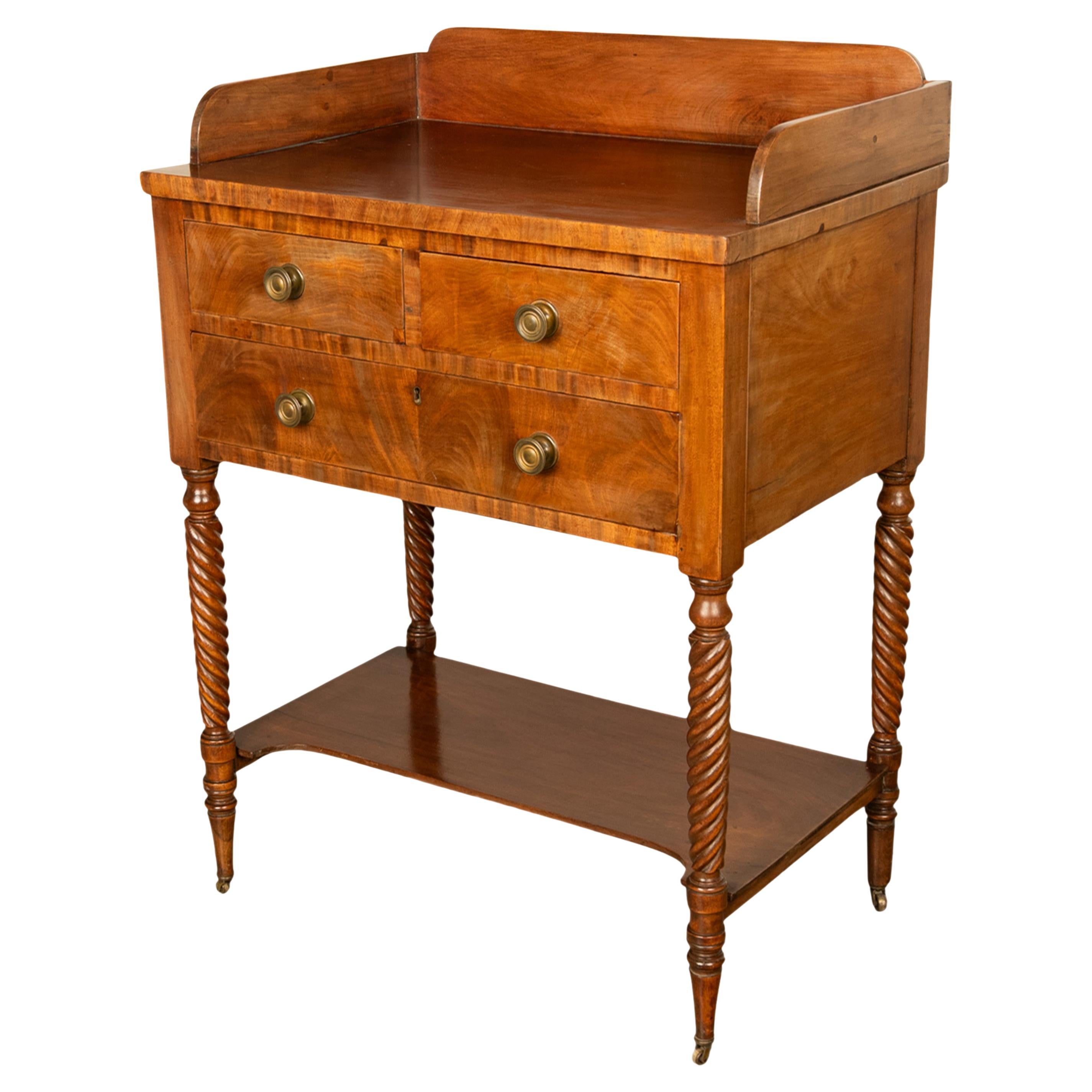 Antique American Federal Mahogany Sheraton Drawere Server Chest New England 1810
