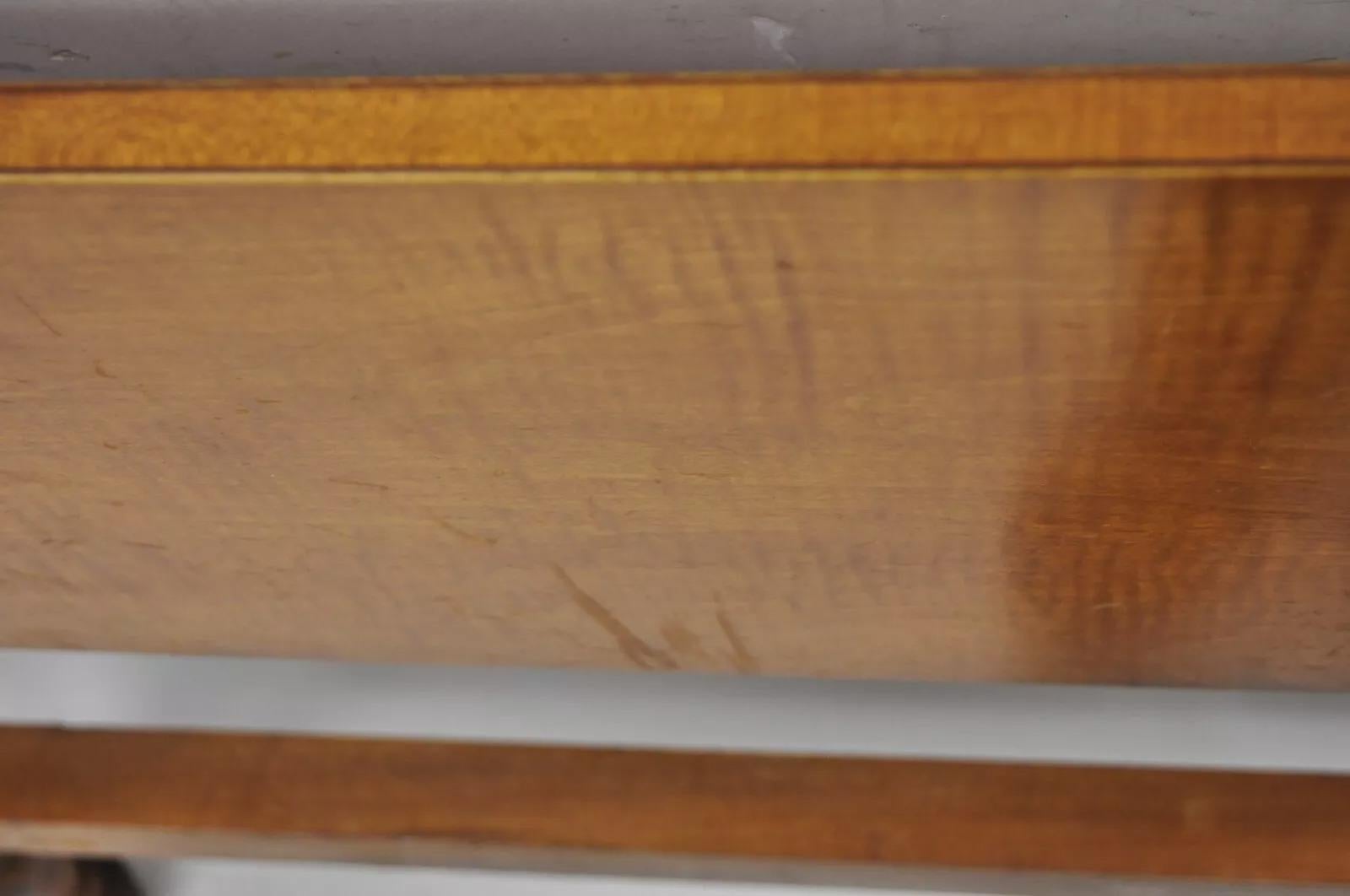 Antique American Federal Maple Wood Canopy Single Twin Poster Bed Frame For Sale 6