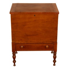 Antique American Federal Sheraton Tennessee Cherry Plantation Sugar Chest 1820