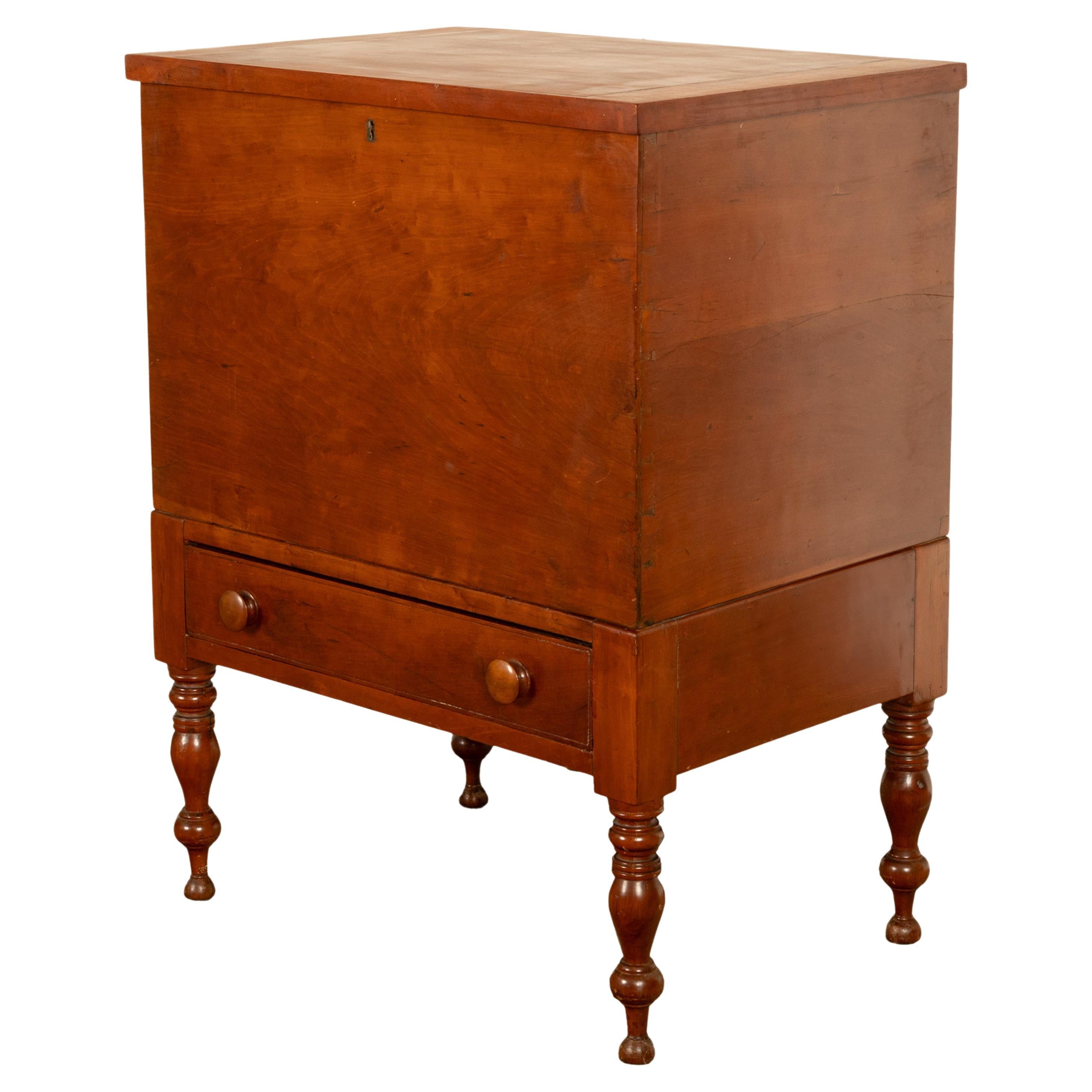 Antique American Federal Sheraton Tennessee Cherry Plantation Sugar Chest 1820