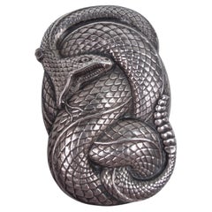 Antique American Fin de Siecle Sinister Scaly Snake Vesta Case by Kerr