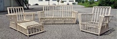 Antique American Five Piece Stick Wicker Set, Circa 1930