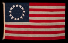 Antique American Flag w/ 13 Stars in the Betsy Ross Design & 45 Stars on Reverse