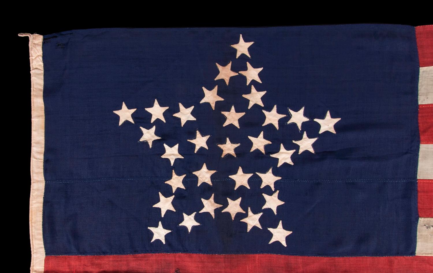 how are the stars on the american flag arranged