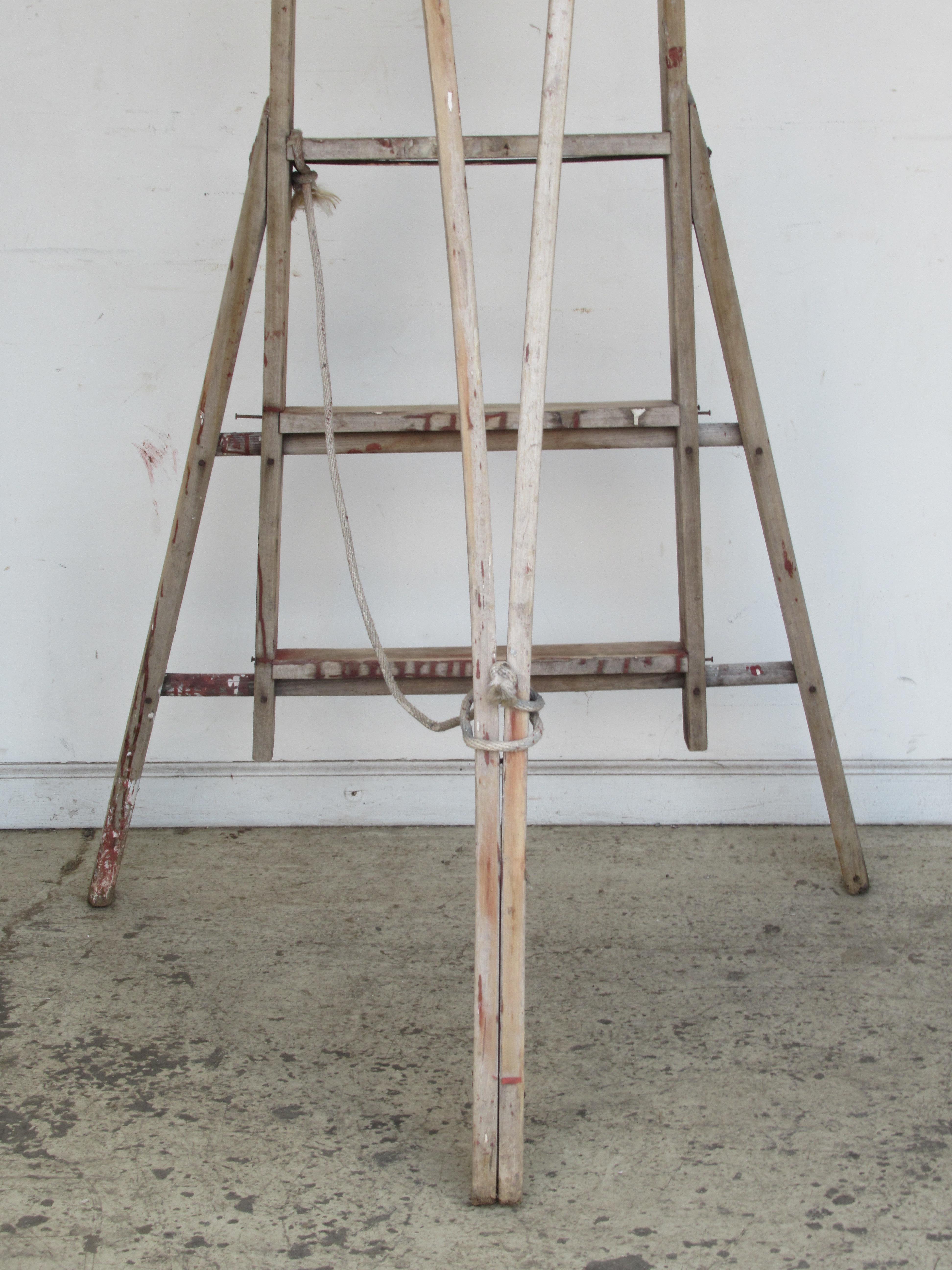 Antique American Folding A-Frame Orchard Ladder 3
