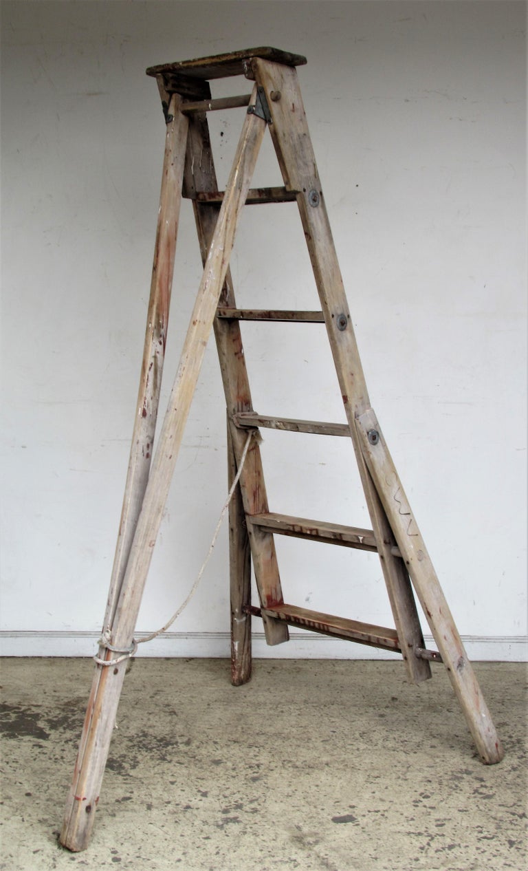 Antique American Folding A-Frame Orchard Ladder at 1stDibs