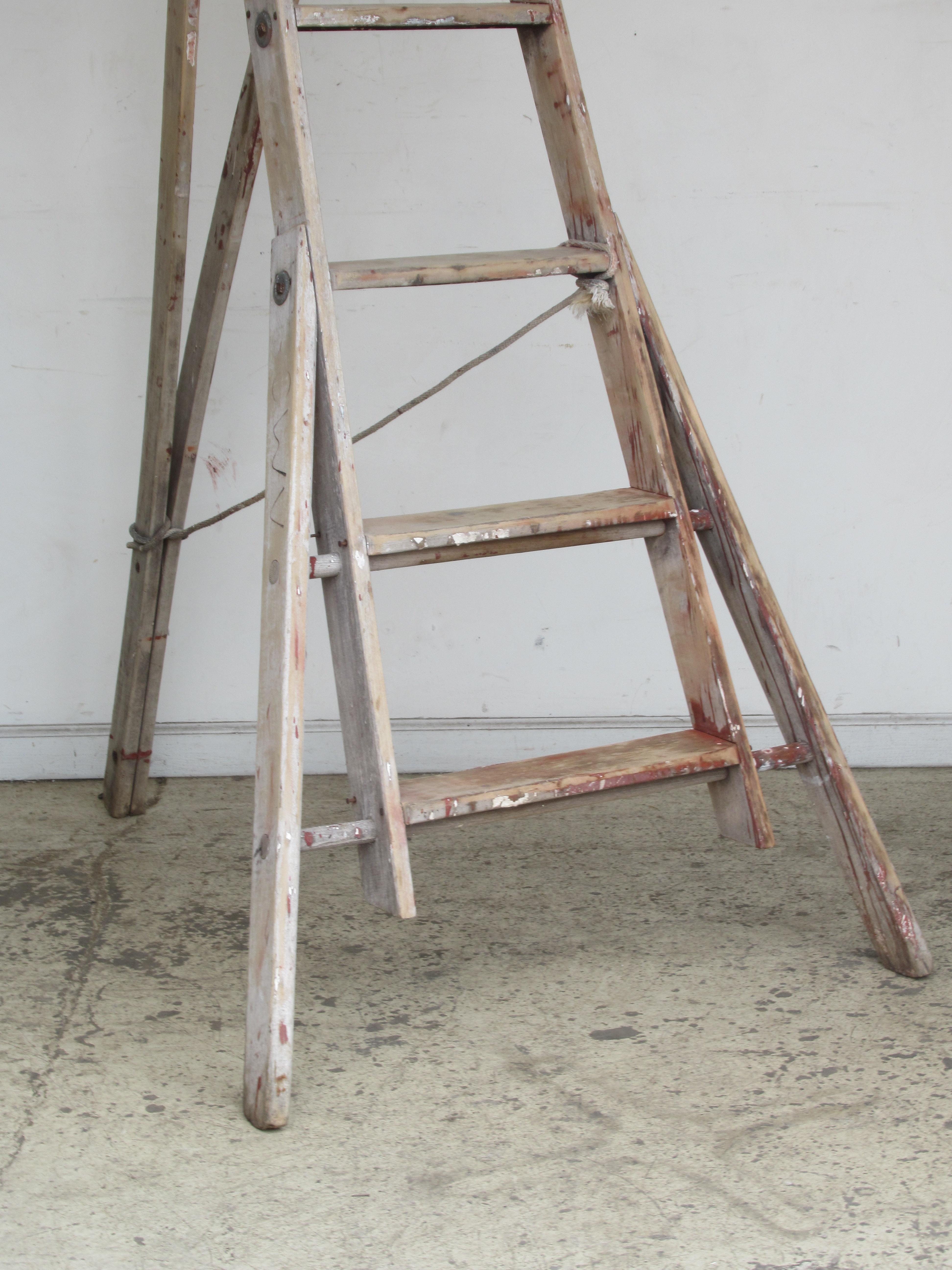 20th Century Antique American Folding A-Frame Orchard Ladder