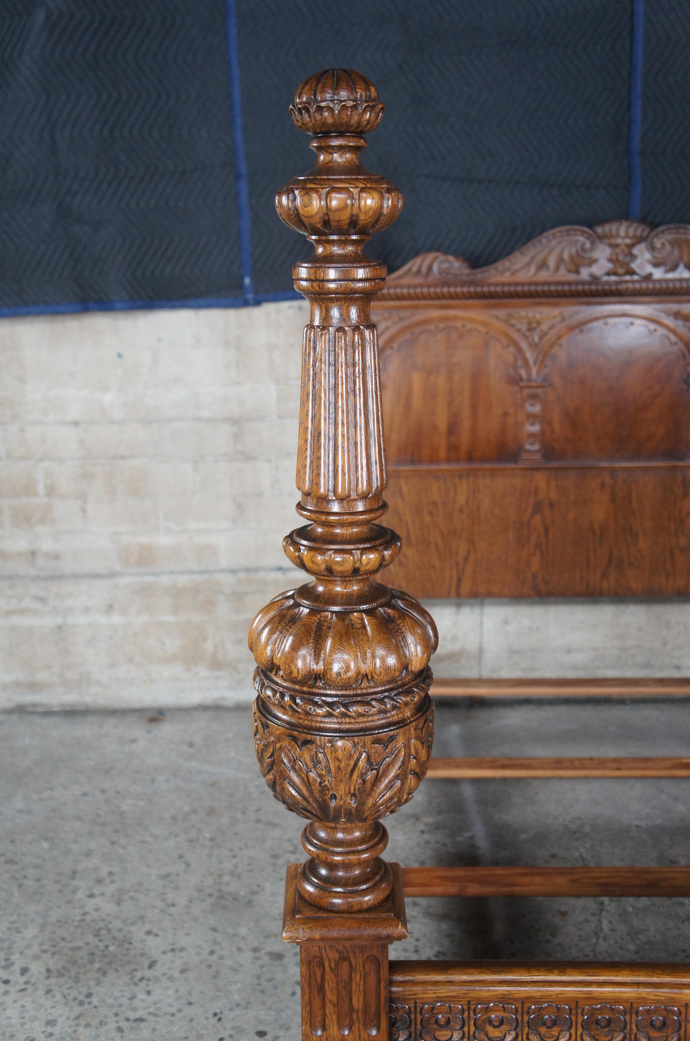 Antikes amerikanisches Möbelplakat Elizabethan Jacobean Revival Eichenholz in voller Größe im Zustand „Gut“ im Angebot in Dayton, OH