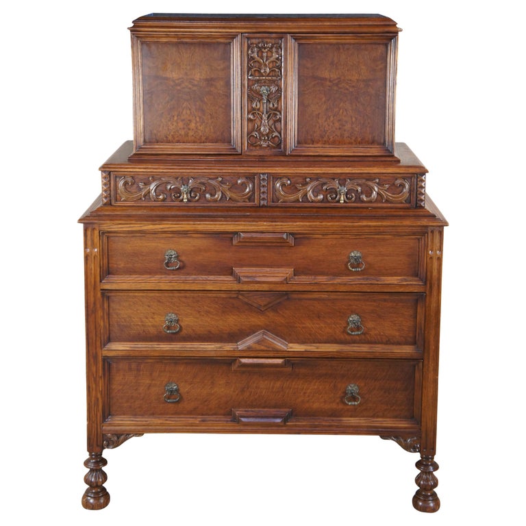 Antique American Furniture Gothic Revival Oak Tallboy Dresser Chest of Drawers at 1stDibs | gothic dresser Antique American Furniture Gothic Revival Oak Tallboy Dresser Chest of Drawers at 1stDibs | gothic dresser
