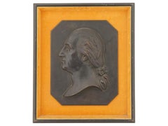 Antique American George George Washington Metal Plaque