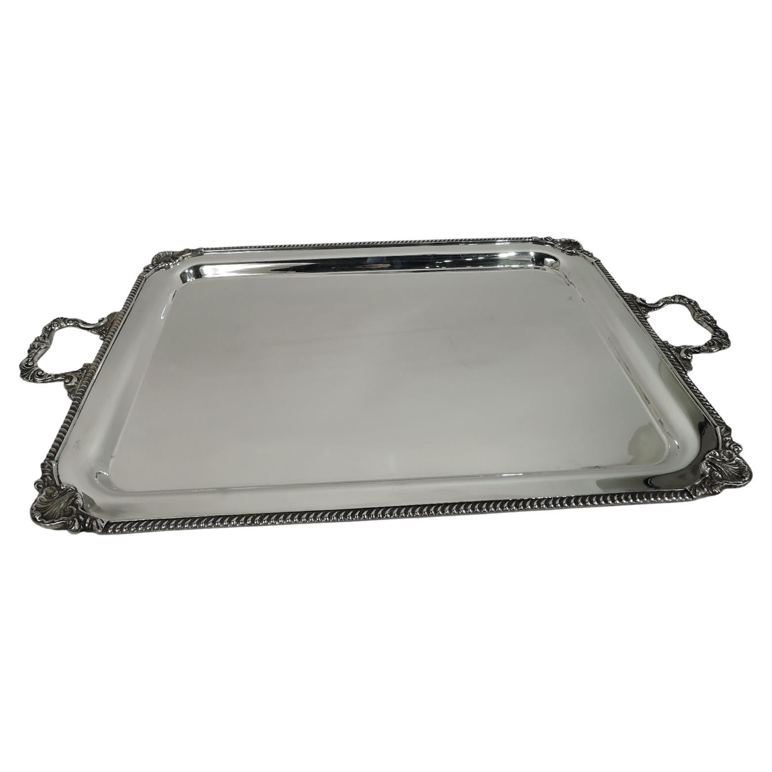 Antique American Georgian-Style Sterling Silver Tea Tray