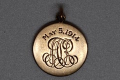 Antique American Gold Amulet, Dated May 5, 1914