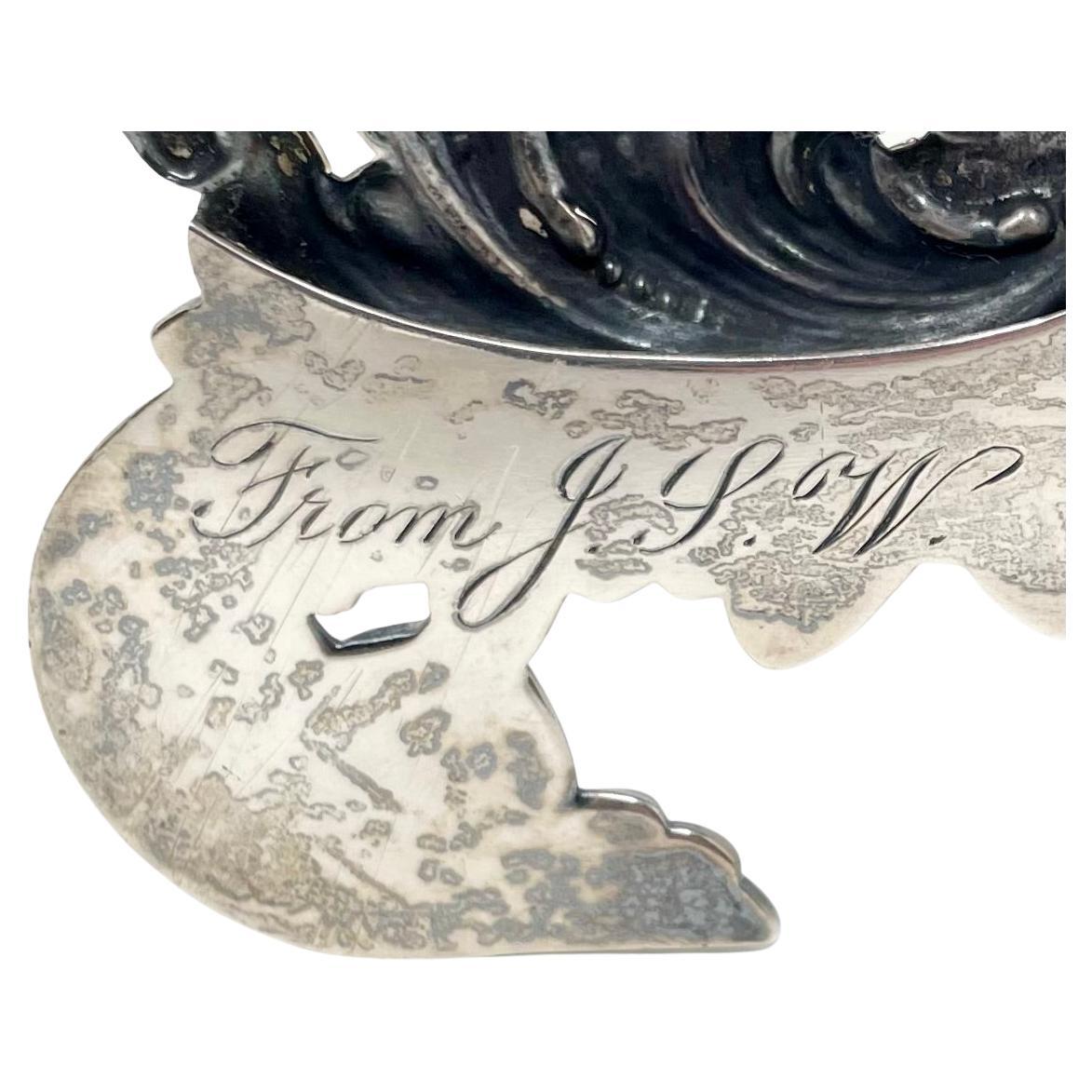 Antique Mirror American Gorham CO in argento sterling a forma di cuore e specchio smussato Circa 1890 in vendita 1