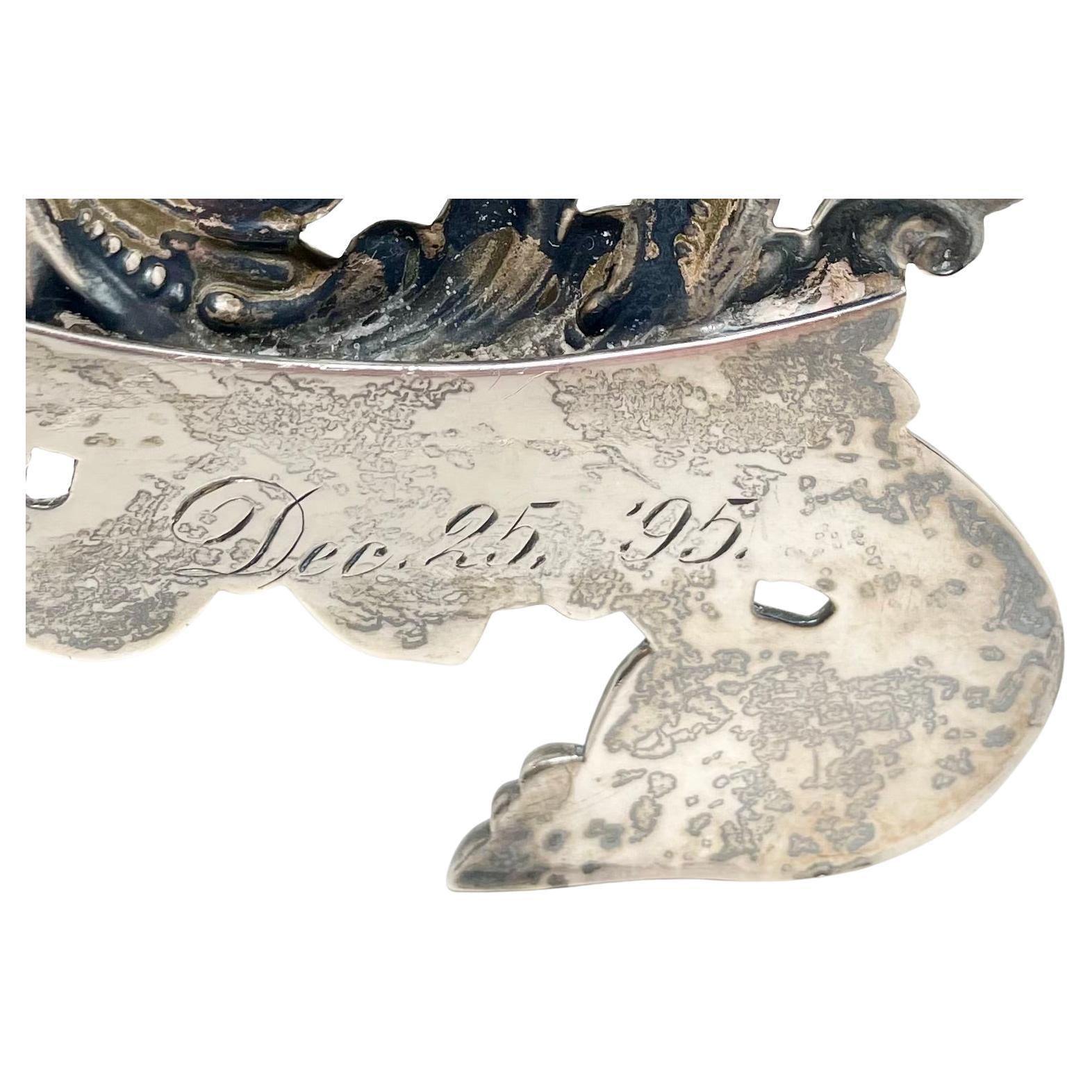 Antique Mirror American Gorham CO in argento sterling a forma di cuore e specchio smussato Circa 1890 in vendita 2