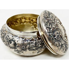 Antique American "Gorham & Co." Sterling Silver Vanity Powder Jar, circa 1900