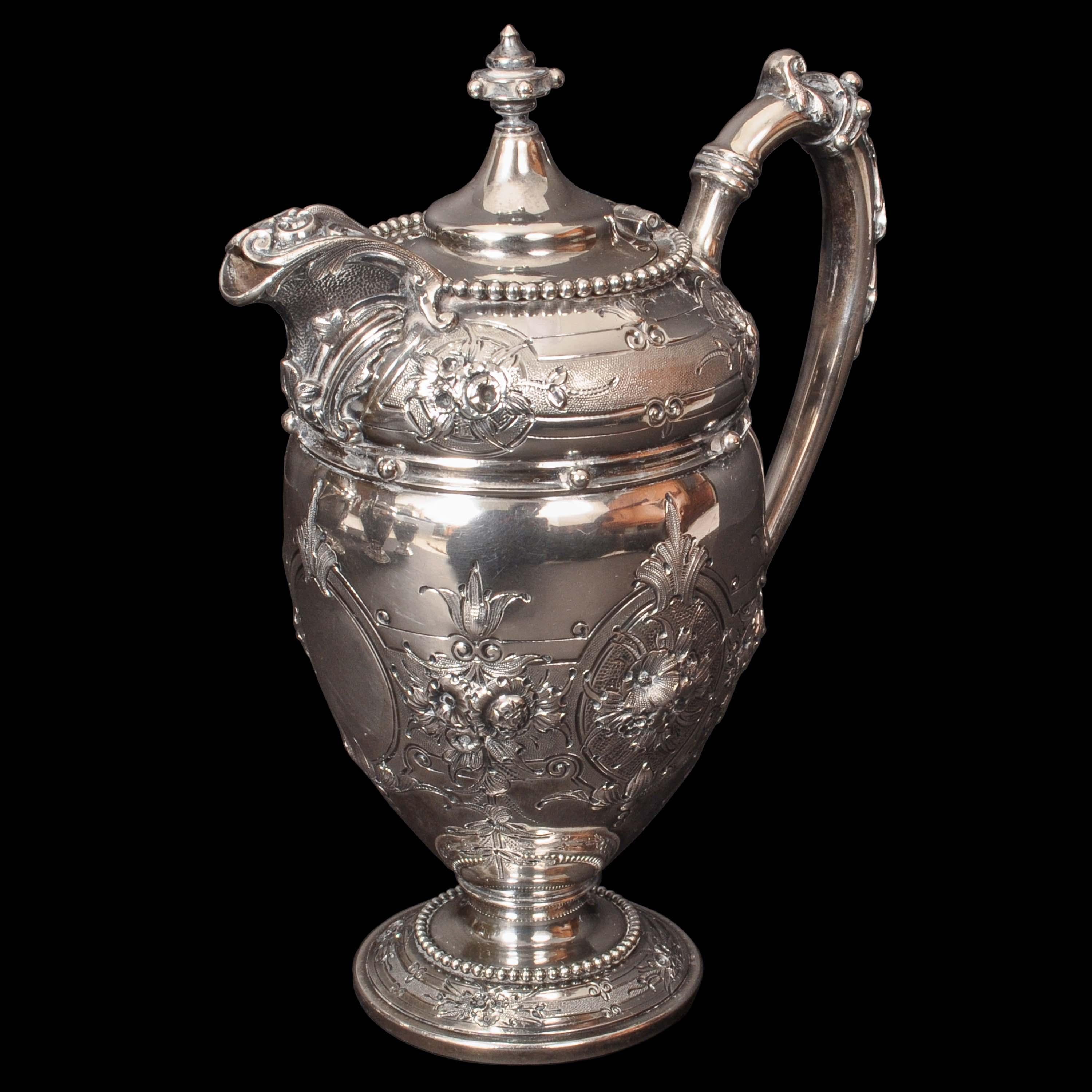 Antique American Gorham Coin Silver Mary Todd Lincoln Tea & Coffee Service, 1861 For Sale 1