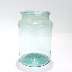 Antique American Green Blown Glass Storage Jar or Vessel