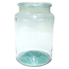Antique American Green Blown Glass Storage Jar or Vessel