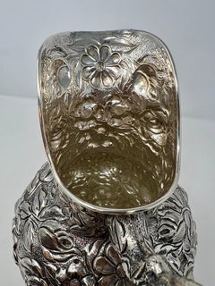 Antique American Hallmarked Sterling Silver Repoussé Water Pitcher, Circa 1890's