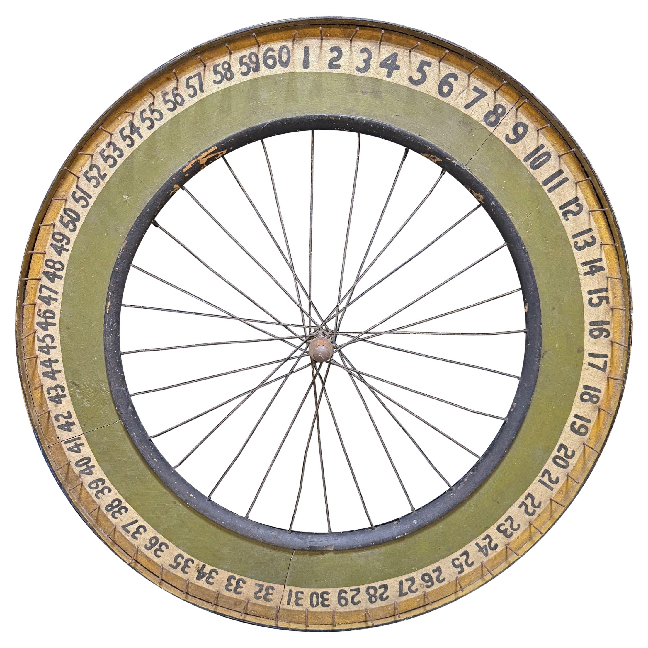 Antique American Hand Made 
Painted Wheel of Fortune Carnival Game Wheel