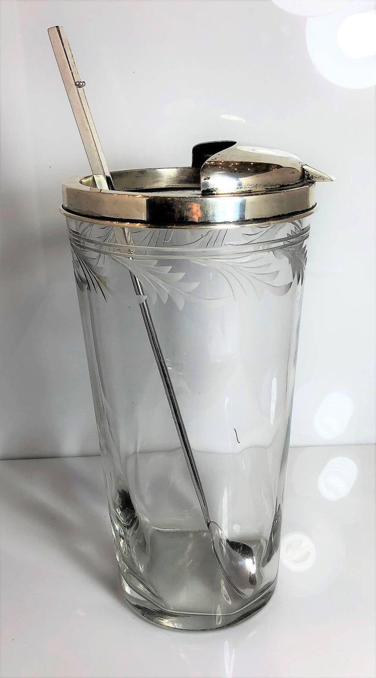 Antique American Hawkes Co. Cut Crystal Sterling Silver Cocktail