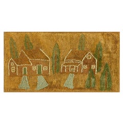 Early 20th Century Scenic  American Hooked Rug ( 1'6'' x 2'9'' - 46 x 84 )