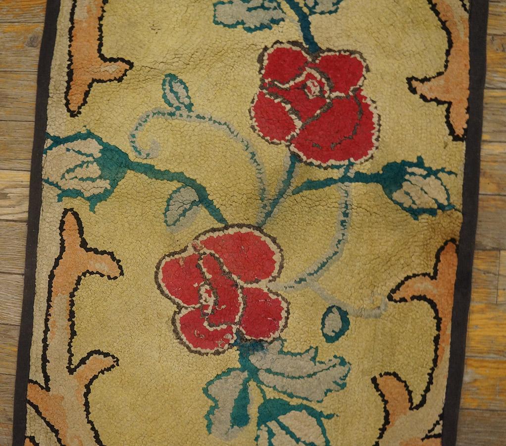 Early 20th Century  American Hooked Rug ( 1'7