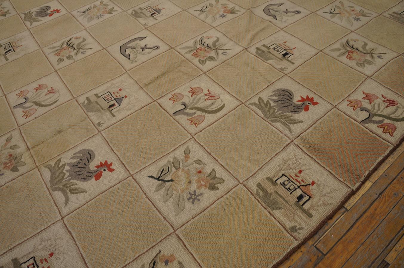 Laine Ancien tapis américain à capuche 10'0