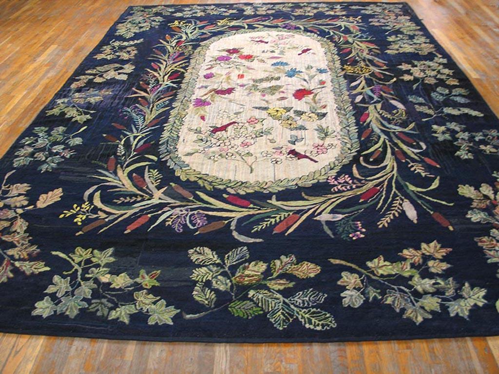 Antique American Hooked rug, size: 10'0