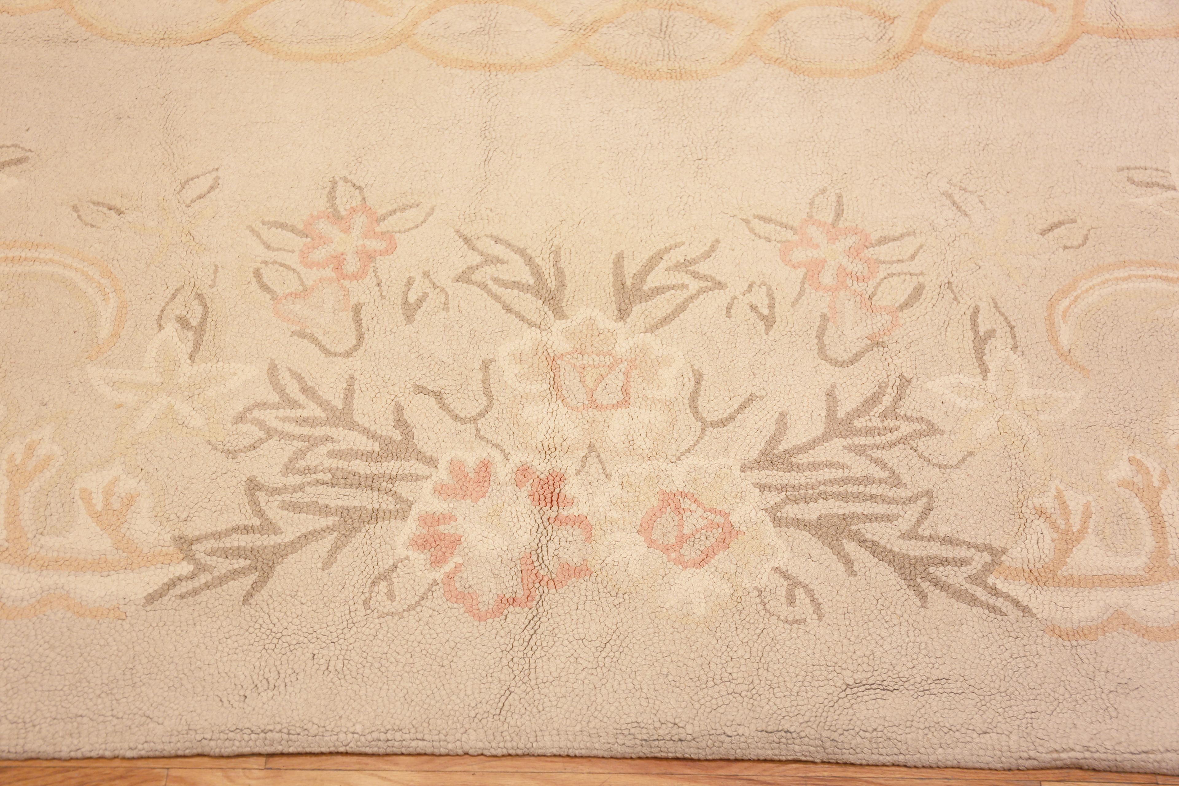 Wool Antique American Hooked Rug. 11 ft 4 in x 18 ft 2 in For Sale
