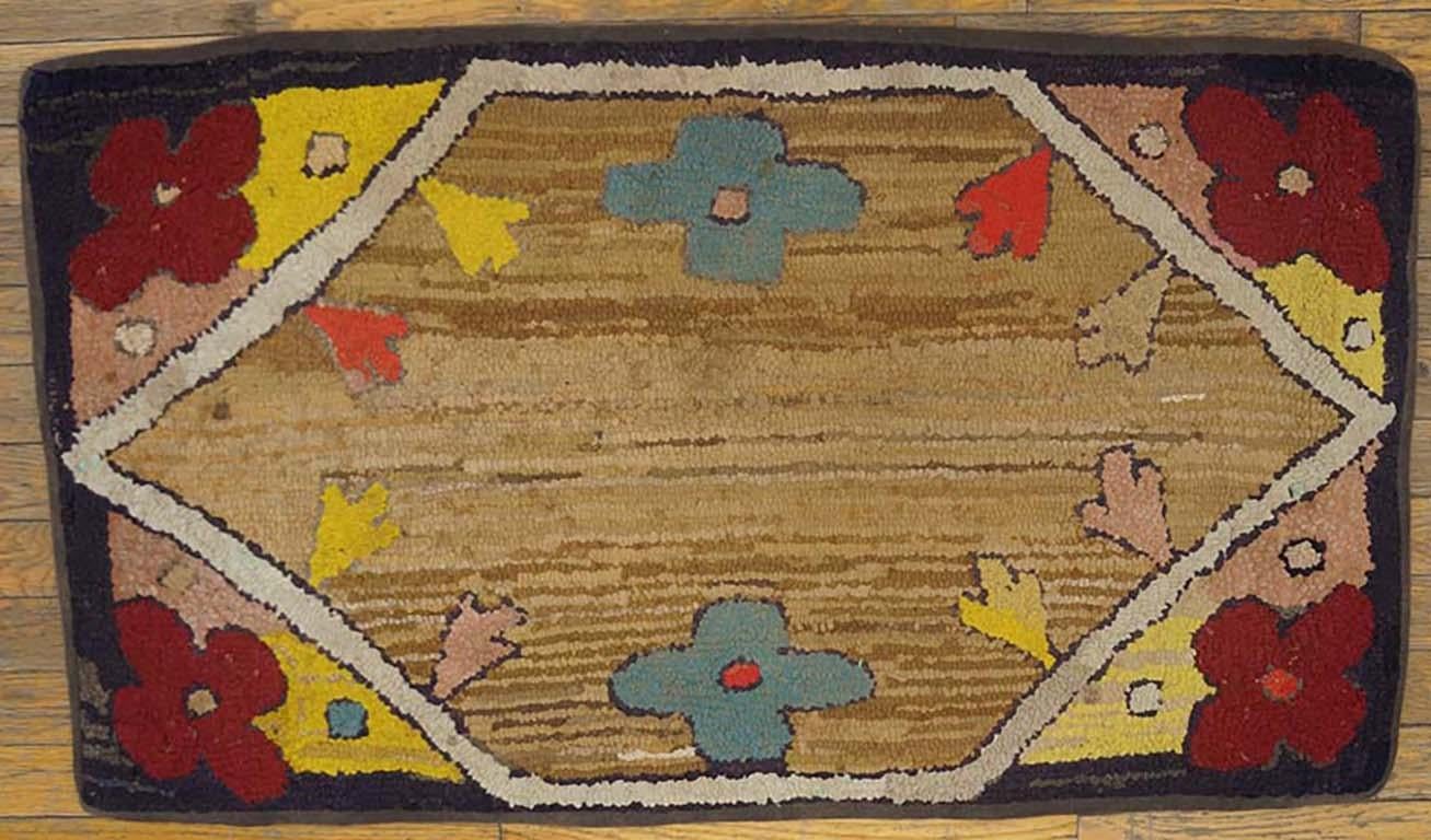 20th Century Antique American Hooked Rug For Sale