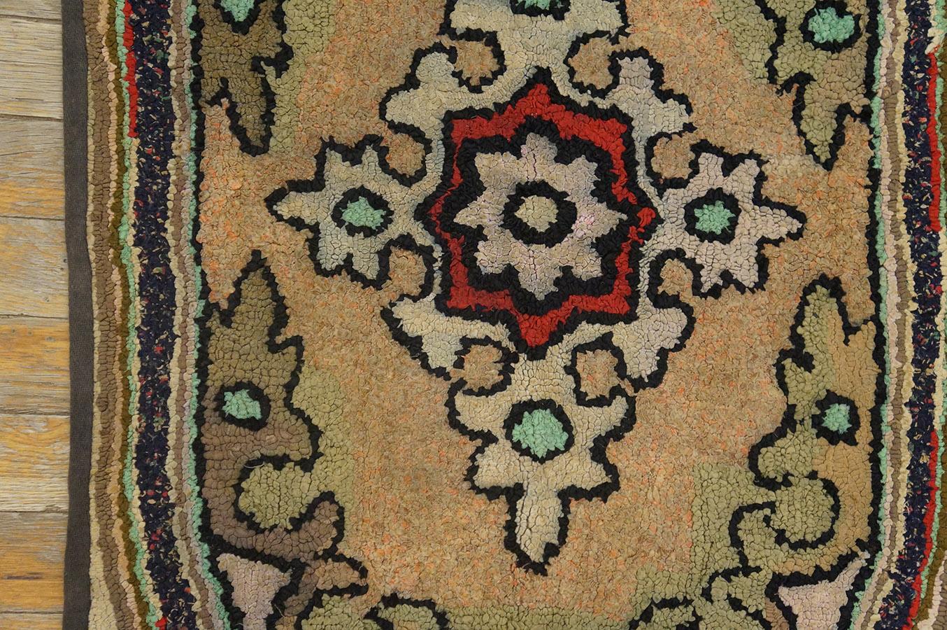 Antique American Hooked Rug 1'10