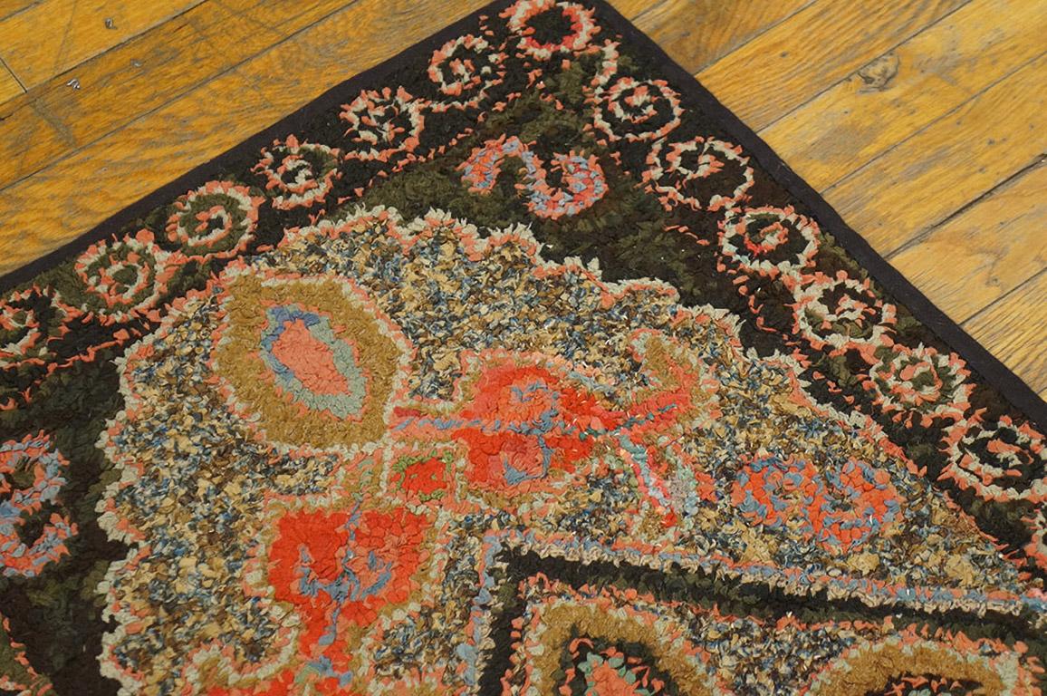Early 20th Century American Hooked Rug ( 1' 10