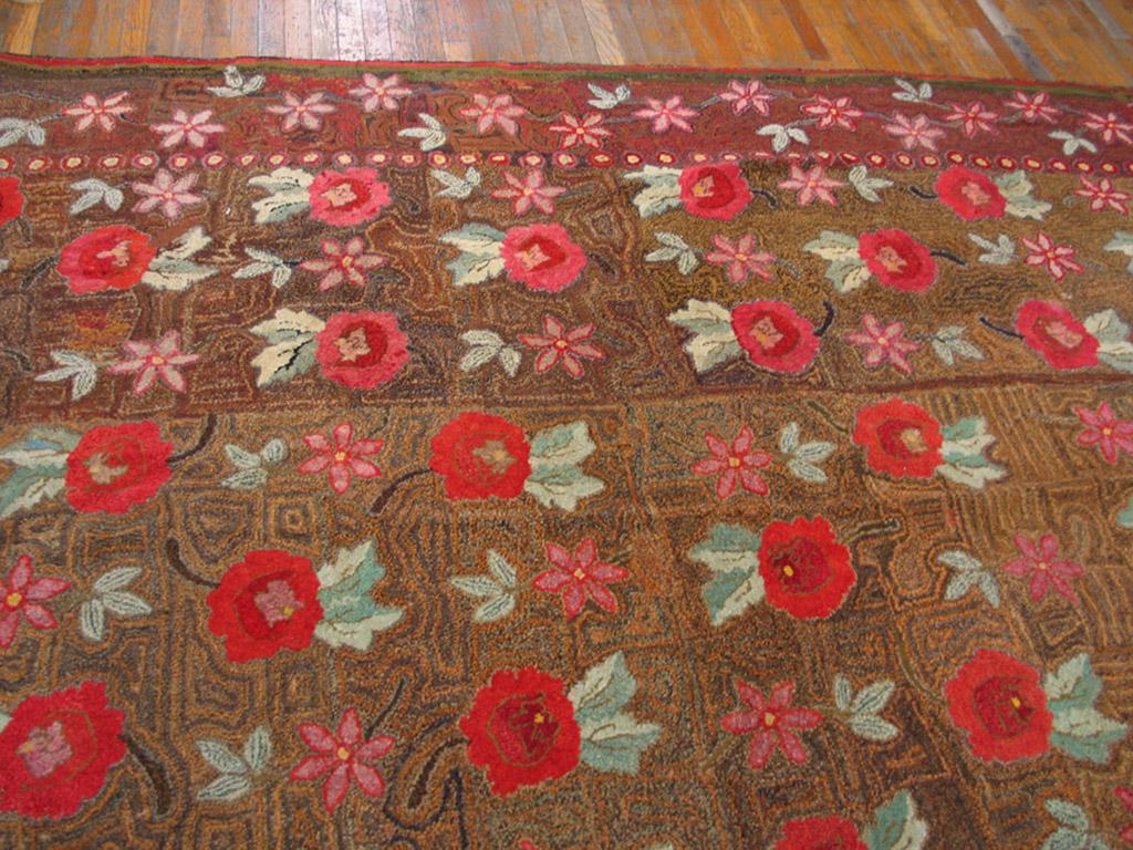 19th Century American Hooked Rug  ( 11'8