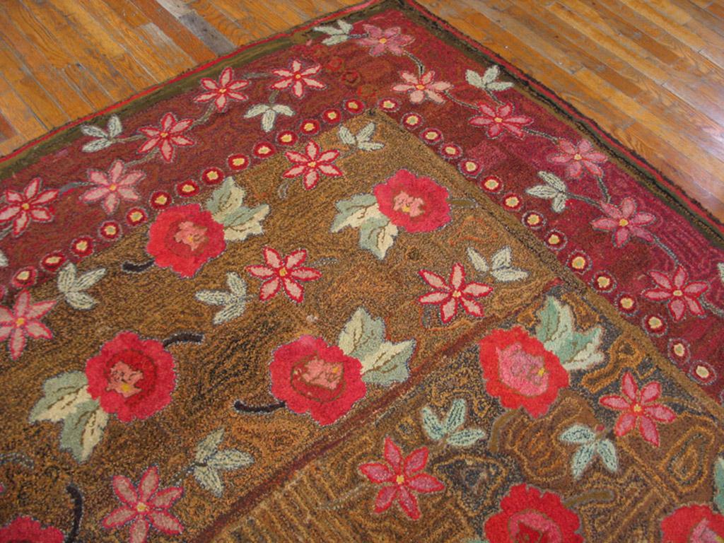 Late 19th Century 19th Century American Hooked Rug  ( 11'8