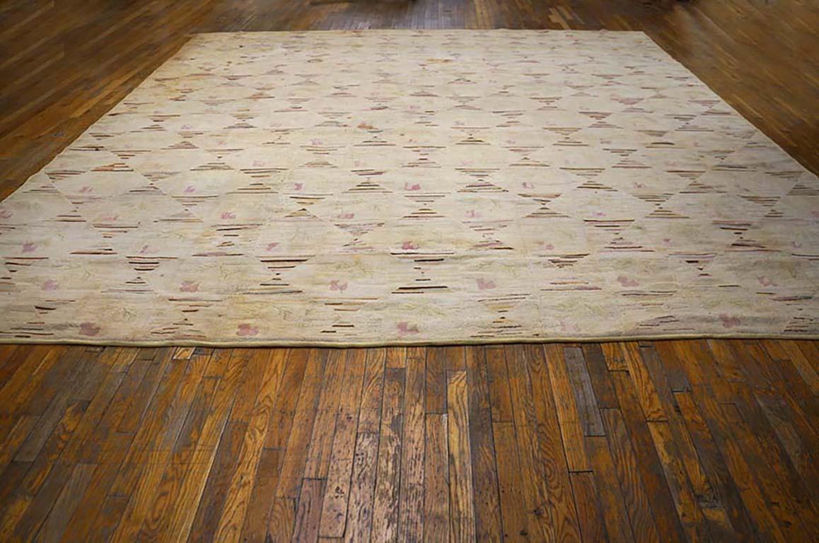 Antique American hooked rug, measures: 12'6