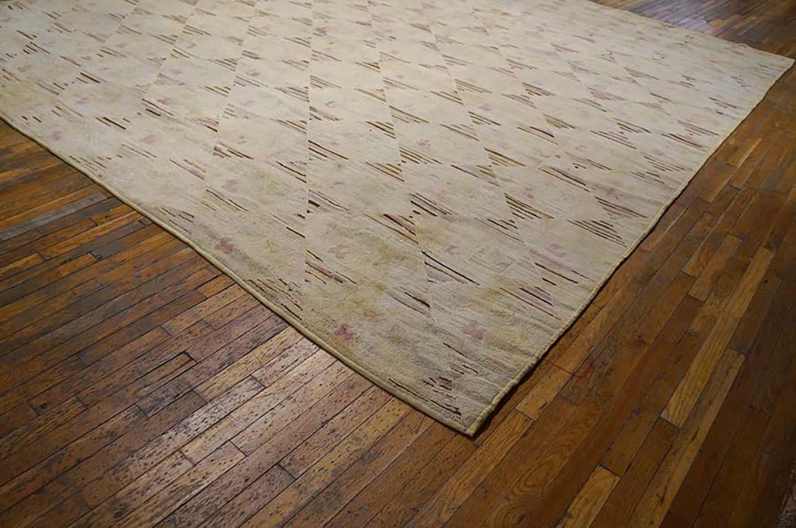 Hand-Woven Antique American Hooked Rug 12' 6