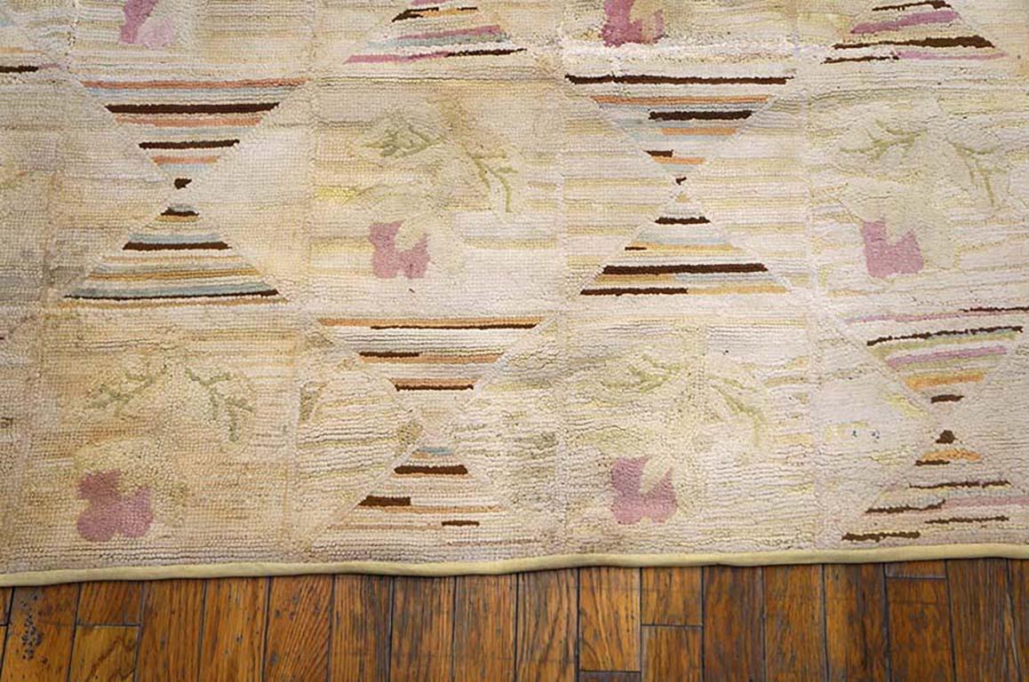 Antique American Hooked Rug 12' 6