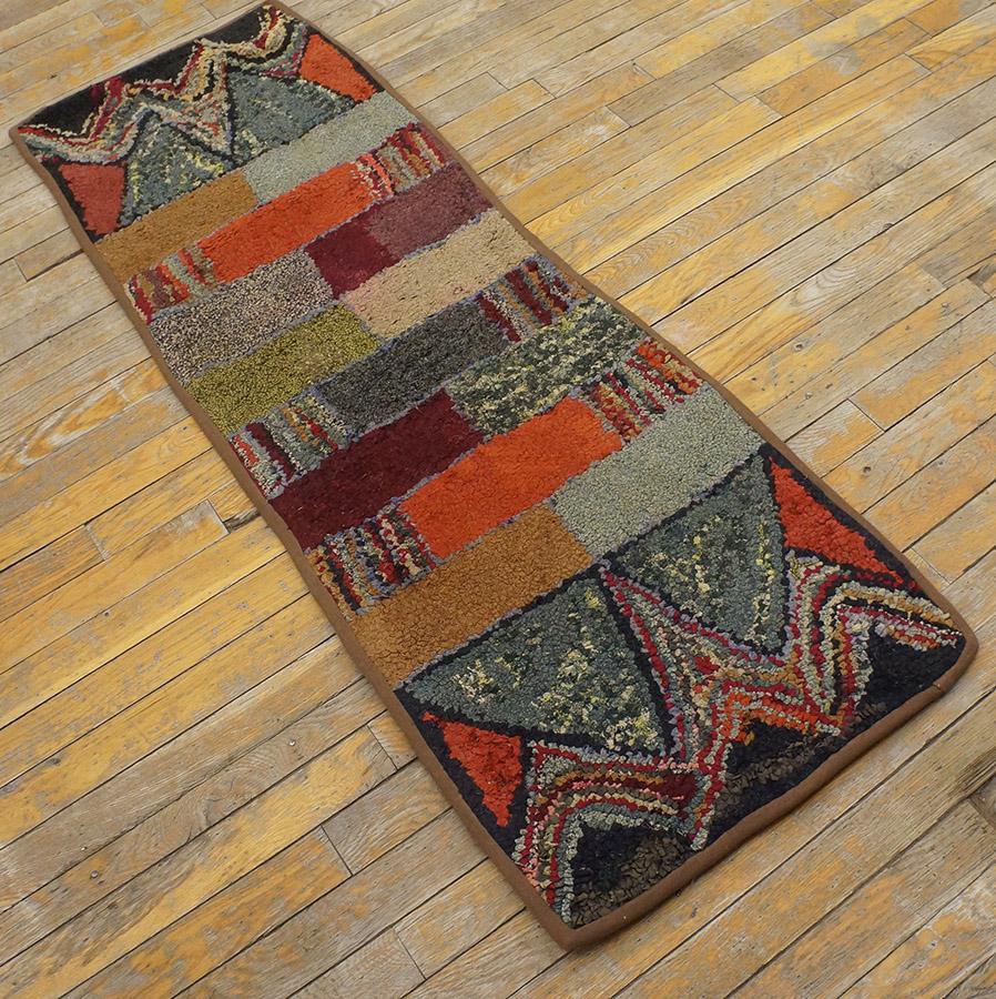 Antique American hooked rug, size : 1'8