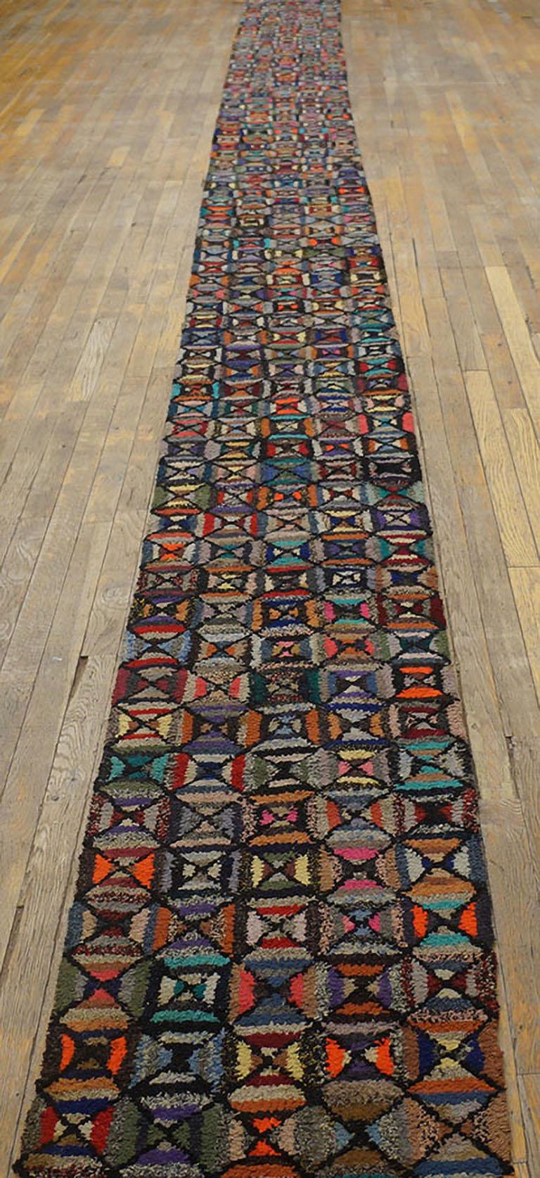 Antique American Hooked rug, size: 1'8