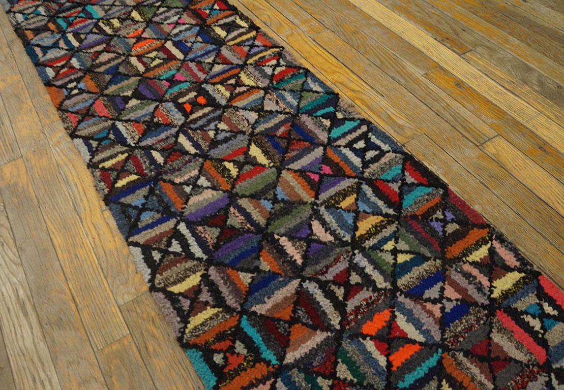 Hand-Woven Antique American Hooked Rug 1' 8