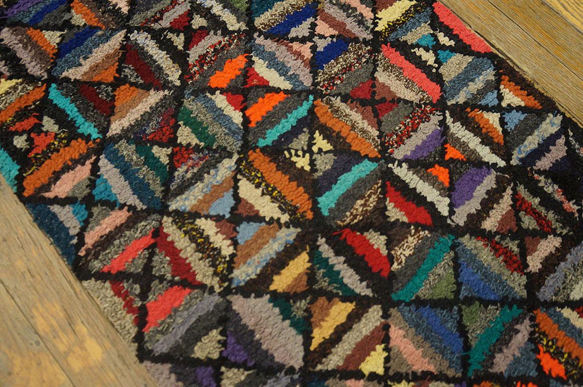 Tissé à la main Tapis crocheté américain du début du 20ème siècle ( 1'8