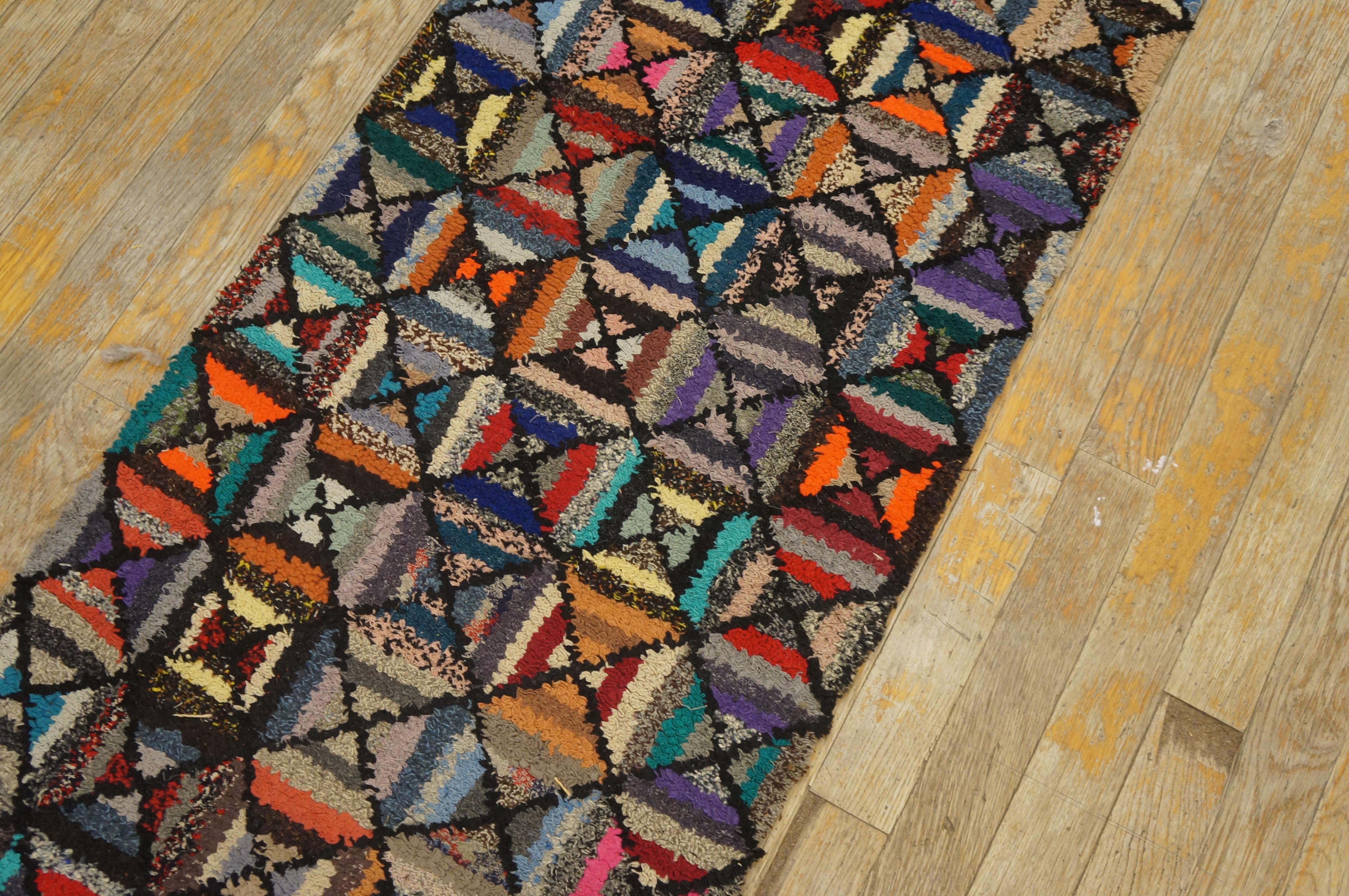 Tapis crocheté américain du début du 20ème siècle ( 1'8